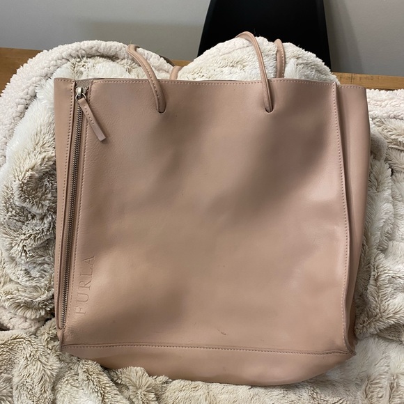 Furla Handbags - Furla Small Pale Pink Italian Leather Tote